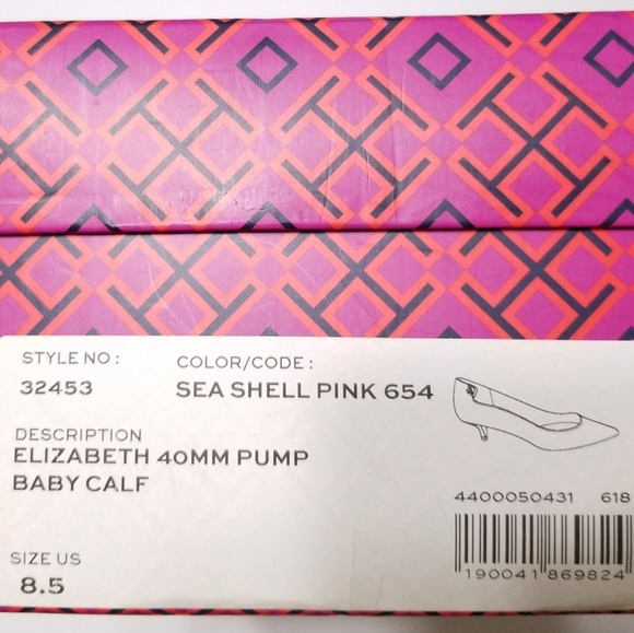 NIB Tory Burch Elizabeth Pump 40MM Leather Sea Shell Pink Size 8.5, 9 $278 - Picture 14 of 15